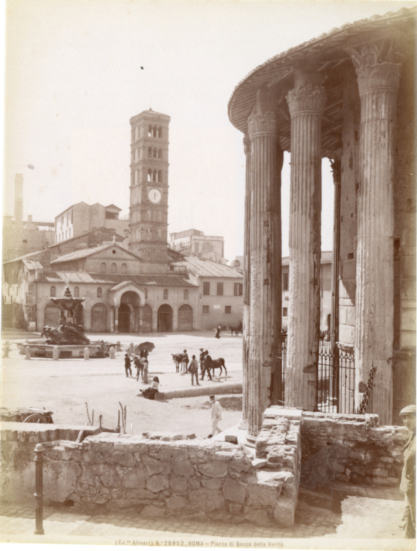 Fratelli Alinari - Vesta-Tempel und Kirche Santa Maria in Cosmedin, um 1900