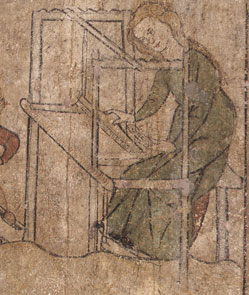 Bauteile des Webstuhls